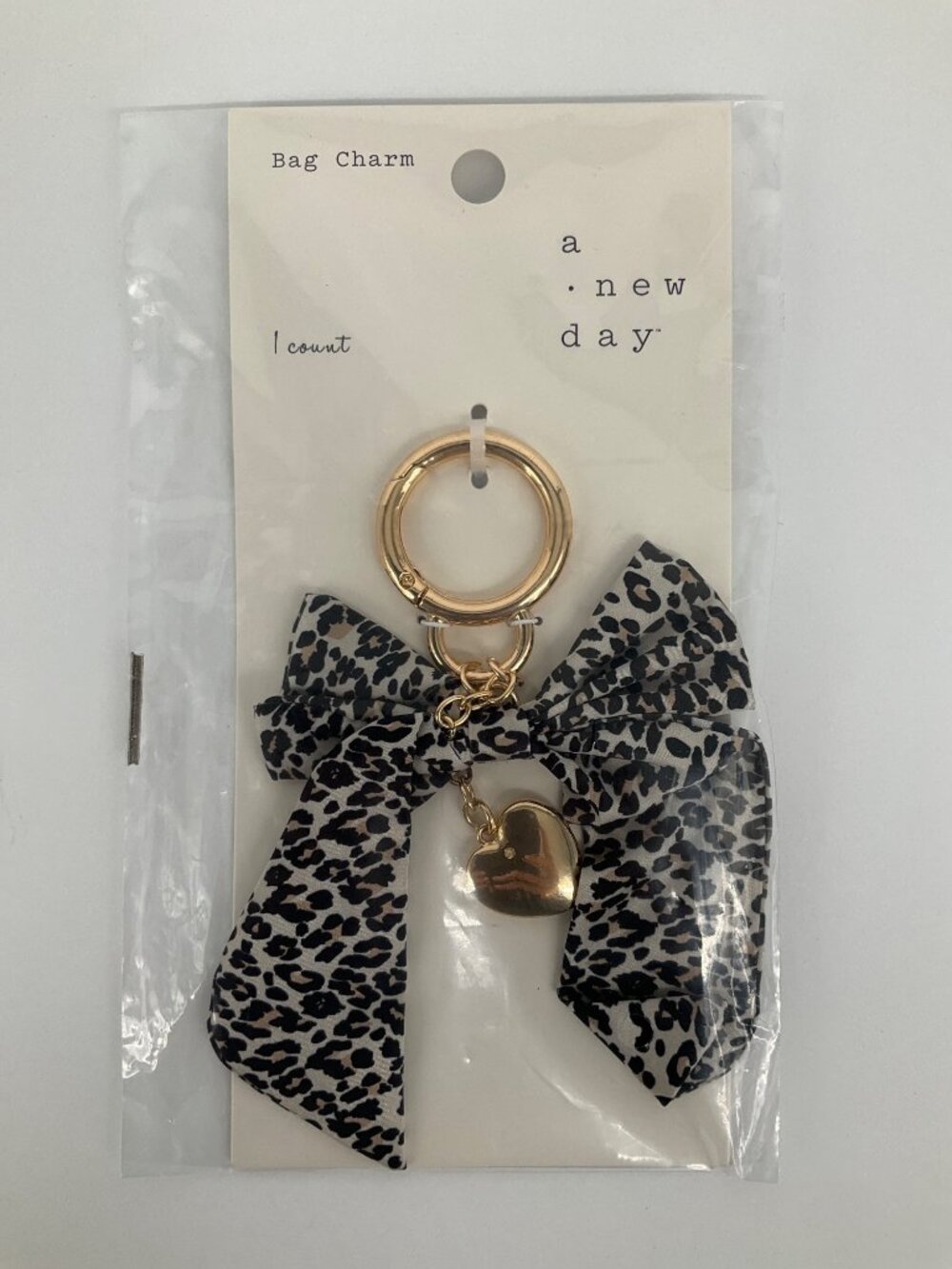 A New Day set of 3 Bag Charms Cherry, Cheetah Bow, Strawberry Heart. NEW - Picture 3 of 5